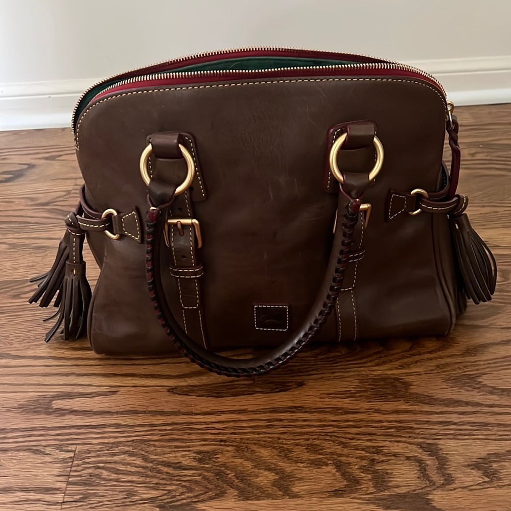 Dooney and Bourke dark brown leather satchel